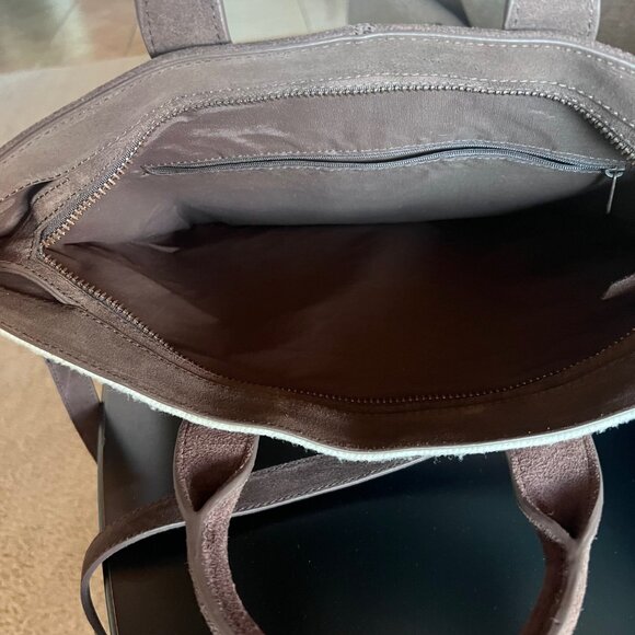 Pendleton Tote Bag * Leather & Wool * Multi-colored Stripes - Picture 12 of 12